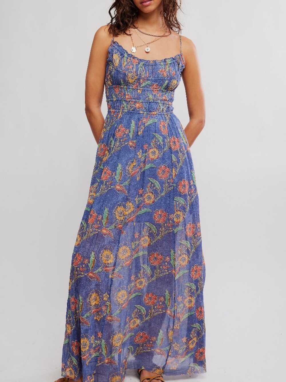 🆕FREE PEOPLE FP One Ciella Printed Maxi Dress / New England Combo